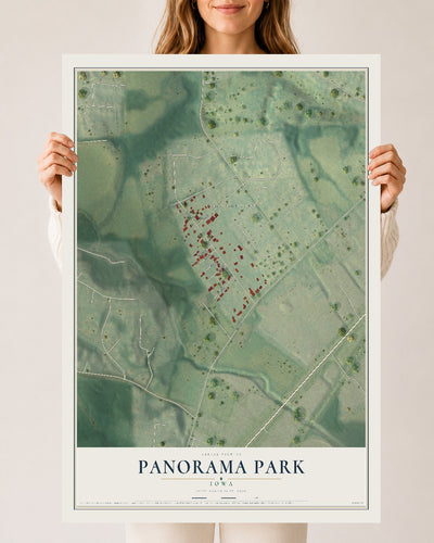 Map of Panorama Park, Iowa, 24 x 36 inch unframed archival matte print