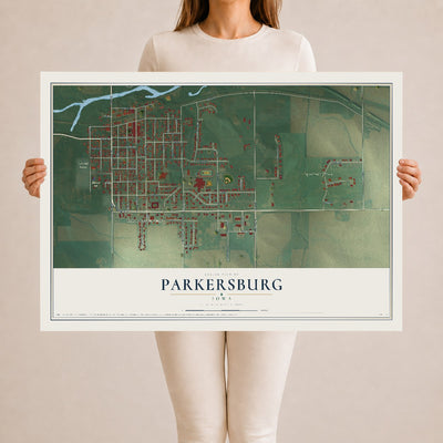 Map of Parkersburg, Iowa, 24 x 36 inch unframed archival matte print