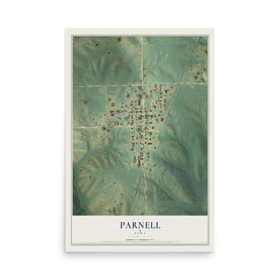 Map of Parnell, Iowa, 12 x 18 inch unframed archival matte print