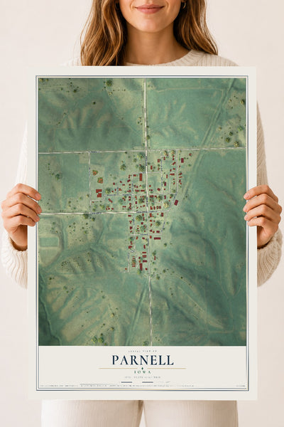 Map of Parnell, Iowa, 18 x 24 inch unframed archival matte print