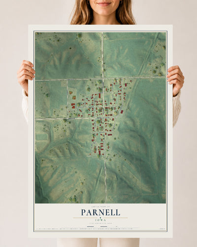 Map of Parnell, Iowa, 24 x 36 inch unframed archival matte print