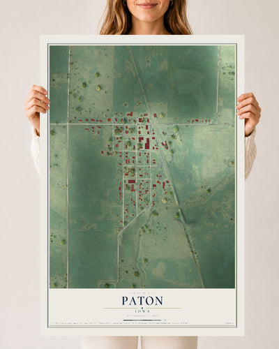 Map of Paton, Iowa, 24 x 36 inch unframed archival matte print
