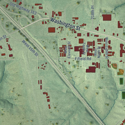 Second close-up of the map of Pella, Iowa print showing more streets and buildings
