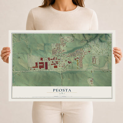 Map of Peosta, Iowa, 12 x 18 inch unframed archival matte print