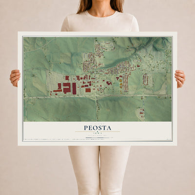 Map of Peosta, Iowa, 24 x 36 inch unframed archival matte print