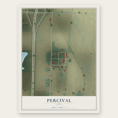 Percival, Iowa map print, the full design