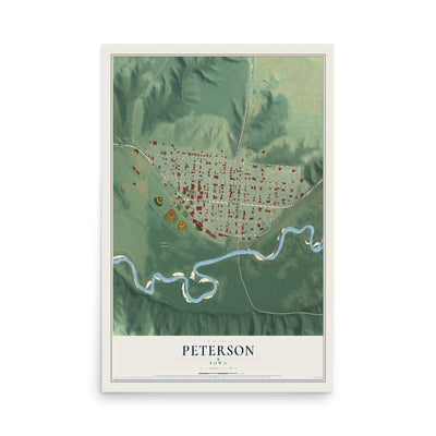 Map of Peterson, Iowa, 12 x 18 inch unframed archival matte print