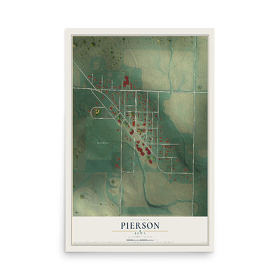 Map of Pierson, Iowa, 12 x 18 inch unframed archival matte print