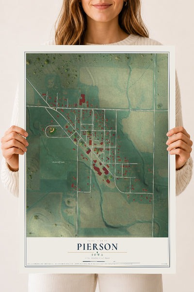 Map of Pierson, Iowa, 18 x 24 inch unframed archival matte print