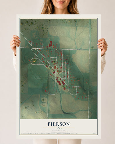 Map of Pierson, Iowa, 24 x 36 inch unframed archival matte print