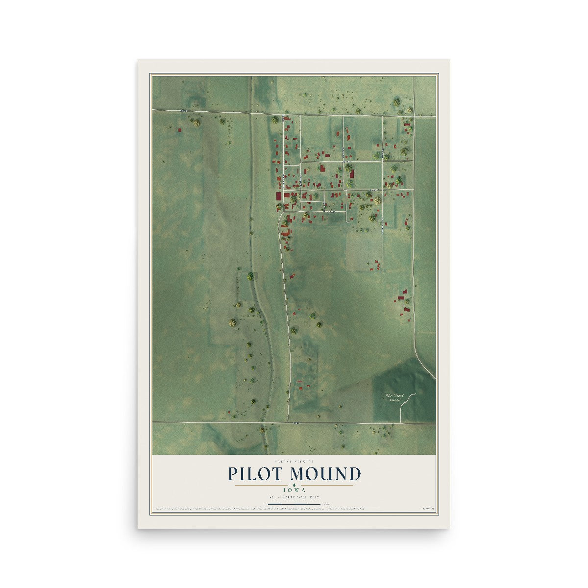 Map of Pilot Mound, Iowa, 12 x 18 inch unframed archival matte print