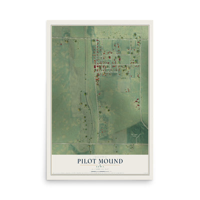 Map of Pilot Mound, Iowa, 12 x 18 inch unframed archival matte print