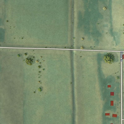 Second close-up of the map of Pilot Mound, Iowa print showing more streets and buildings