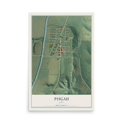 Map of Pisgah, Iowa, 12 x 18 inch unframed archival matte print