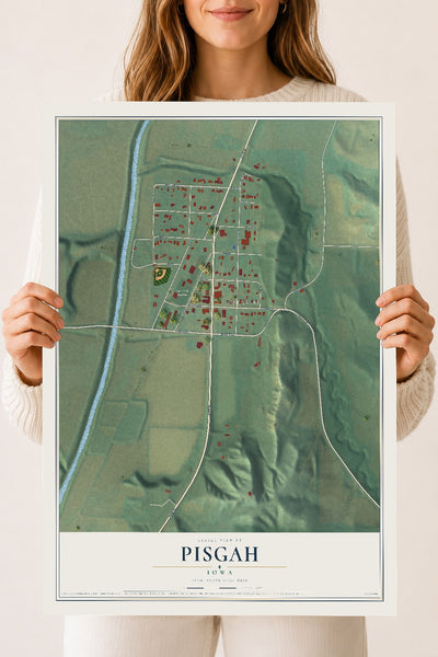 Map of Pisgah, Iowa, 18 x 24 inch unframed archival matte print