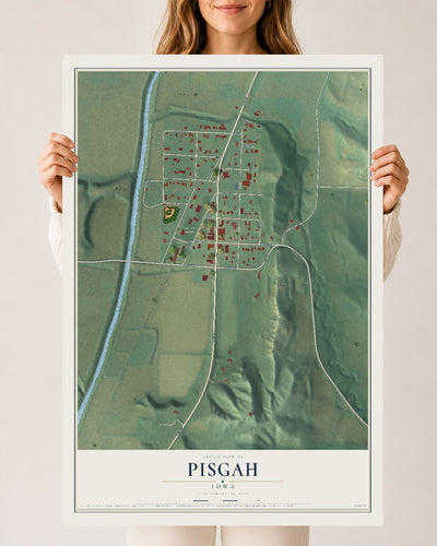 Map of Pisgah, Iowa, 24 x 36 inch unframed archival matte print