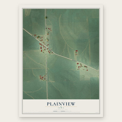 Plainview, Iowa map print, the full design
