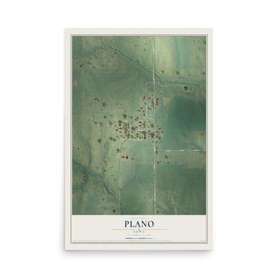 Map of Plano, Iowa, 12 x 18 inch unframed archival matte print