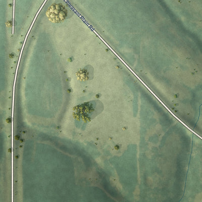 Second close-up of the map of Pleasant Plain, Iowa print showing more streets and buildings