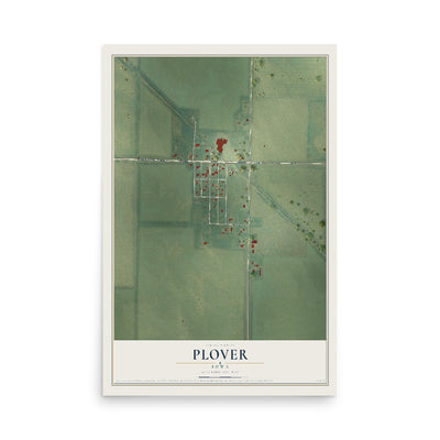 Map of Plover, Iowa, 12 x 18 inch unframed archival matte print