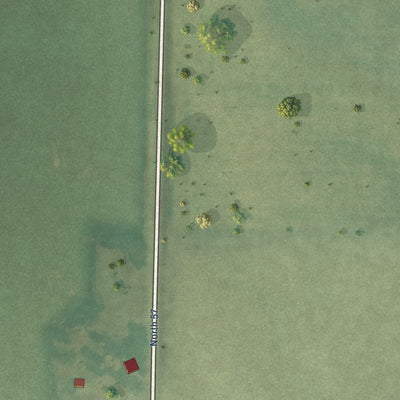 Second close-up of the map of Plover, Iowa print showing more streets and buildings