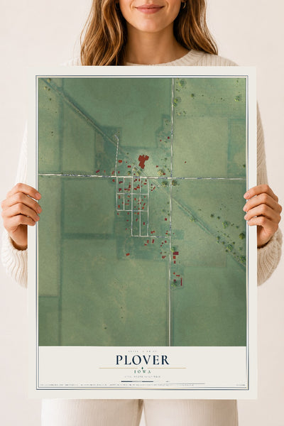 Map of Plover, Iowa, 18 x 24 inch unframed archival matte print