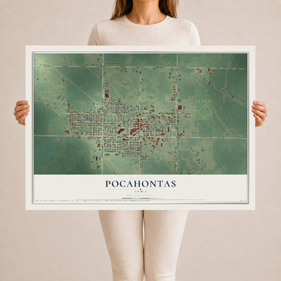 Map of Pocahontas, Iowa, 24 x 36 inch unframed archival matte print
