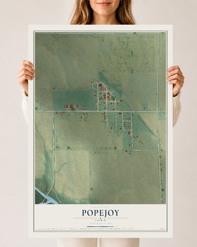 Map of Popejoy, Iowa, 24 x 36 inch unframed archival matte print