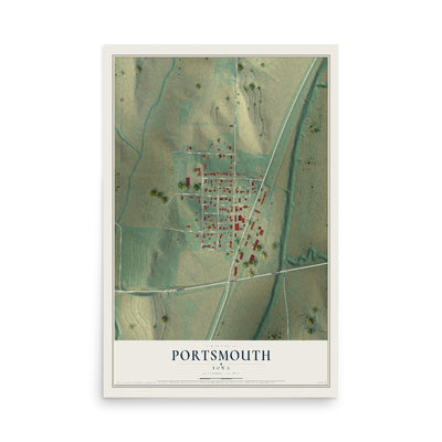 Map of Portsmouth, Iowa, 12 x 18 inch unframed archival matte print
