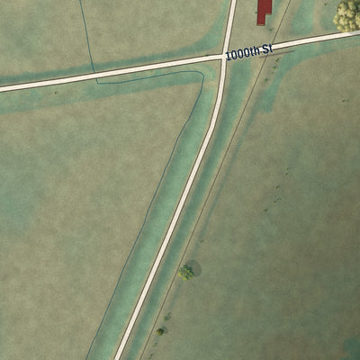 Second close-up of the map of Portsmouth, Iowa print showing more streets and buildings