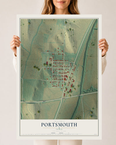Map of Portsmouth, Iowa, 24 x 36 inch unframed archival matte print