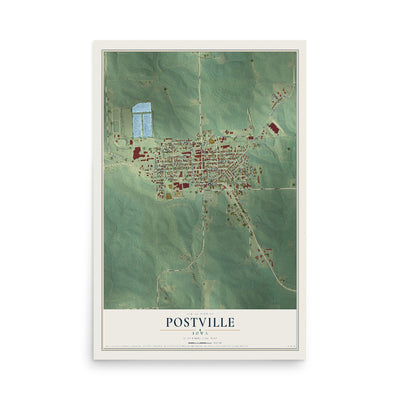 Map of Postville, Iowa, 12 x 18 inch unframed archival matte print