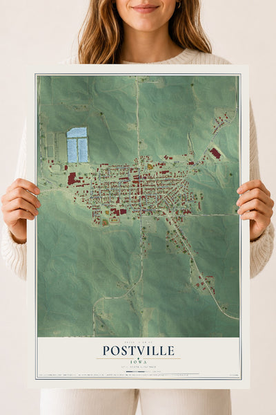 Map of Postville, Iowa, 18 x 24 inch unframed archival matte print