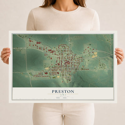 Map of Preston, Iowa, 12 x 18 inch unframed archival matte print
