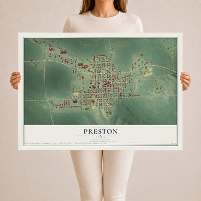 Map of Preston, Iowa, 24 x 36 inch unframed archival matte print