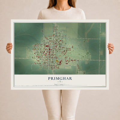 Map of Primghar, Iowa, 24 x 36 inch unframed archival matte print