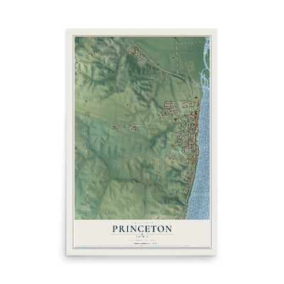 Map of Princeton, Iowa, 12 x 18 inch unframed archival matte print