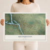 Map of Quasqueton, Iowa, 12 x 18 inch unframed archival matte print