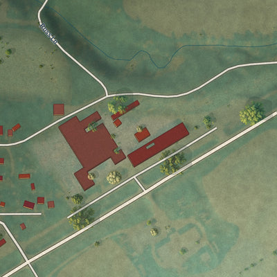 Second close-up of the map of Quimby, Iowa print showing more streets and buildings