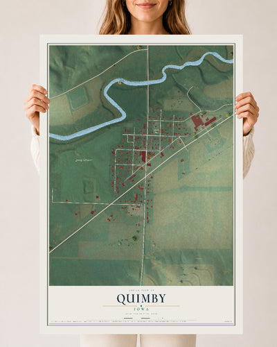 Map of Quimby, Iowa, 24 x 36 inch unframed archival matte print