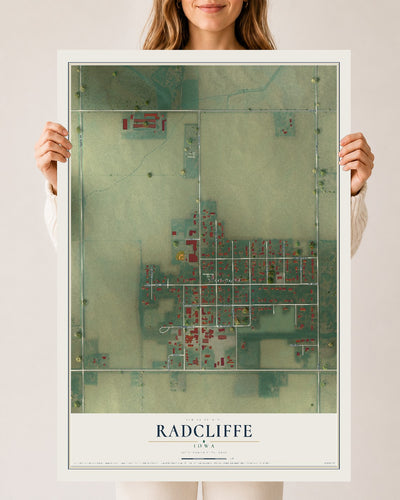 Map of Radcliffe, Iowa, 24 x 36 inch unframed archival matte print