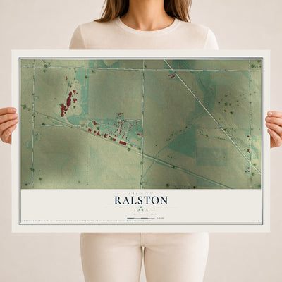 Map of Ralston, Iowa, 18 x 24 inch unframed archival matte print