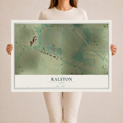 Map of Ralston, Iowa, 24 x 36 inch unframed archival matte print