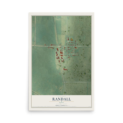 Map of Randall, Iowa, 12 x 18 inch unframed archival matte print