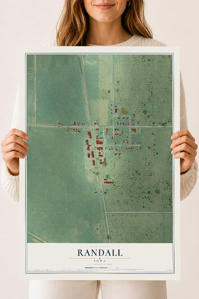 Map of Randall, Iowa, 18 x 24 inch unframed archival matte print