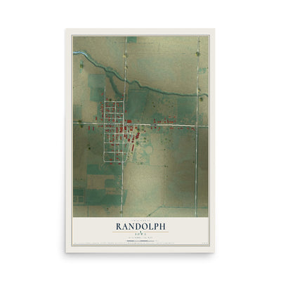 Map of Randolph, Iowa, 12 x 18 inch unframed archival matte print