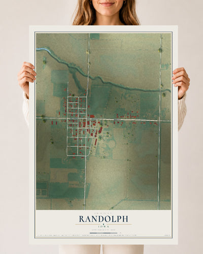 Map of Randolph, Iowa, 24 x 36 inch unframed archival matte print