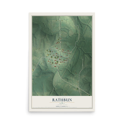 Map of Rathbun, Iowa, 12 x 18 inch unframed archival matte print