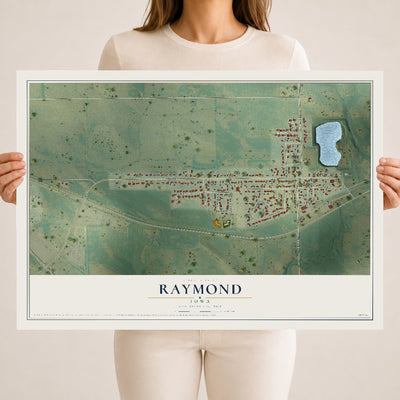 Map of Raymond, Iowa, 18 x 24 inch unframed archival matte print