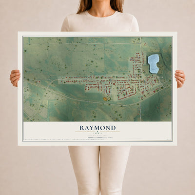 Map of Raymond, Iowa, 24 x 36 inch unframed archival matte print